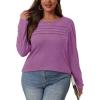 imageOFEEFAN Long Sleeve Shirts for Women Fall Fashion 2025 Dressy Casual Blouses Trendy Pleated Tunic Tops for LeggingsTaro