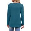 imageOFEEFAN Long Sleeve Shirts for Women Fall Fashion 2025 Dressy Casual Blouses Trendy Pleated Tunic Tops for LeggingsTeal