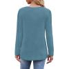 imageOFEEFAN Long Sleeve Shirts for Women Fall Fashion 2025 Dressy Casual Blouses Trendy Pleated Tunic Tops for LeggingsTurquoise