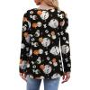 imageOFEEFAN Long Sleeve Shirts for Women Fall Fashion 2025 Dressy Casual Blouses Trendy Pleated Tunic Tops for LeggingsUhalloween Print