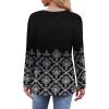 imageOFEEFAN Long Sleeve Shirts for Women Fall Fashion 2025 Dressy Casual Blouses Trendy Pleated Tunic Tops for LeggingsZfloral Black