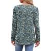 imageOFEEFAN Long Sleeve Shirts for Women Fall Fashion 2025 Dressy Casual Blouses Trendy Pleated Tunic Tops for LeggingsZfloral Blue