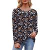 imageOFEEFAN Long Sleeve Shirts for Women Fall Fashion 2025 Dressy Casual Blouses Trendy Pleated Tunic Tops for LeggingsZfloral Multi