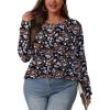 imageOFEEFAN Long Sleeve Shirts for Women Fall Fashion 2025 Dressy Casual Blouses Trendy Pleated Tunic Tops for LeggingsZfloral Multi