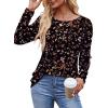 imageOFEEFAN Long Sleeve Shirts for Women Fall Fashion 2025 Dressy Casual Blouses Trendy Pleated Tunic Tops for LeggingsZfloral Orange