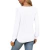 imageOFEEFAN Long Sleeve Shirts for Women Fall Tops Dressy Casual Blouses Pleated Scooped Neck Tunic Tops for Leggings0white