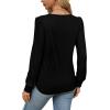 imageOFEEFAN Long Sleeve Shirts for Women Fall Tops Dressy Casual Blouses Pleated Scooped Neck Tunic Tops for Leggings1black