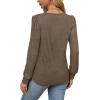 imageOFEEFAN Long Sleeve Shirts for Women Fall Tops Dressy Casual Blouses Pleated Scooped Neck Tunic Tops for Leggings1coffee