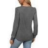 imageOFEEFAN Long Sleeve Shirts for Women Fall Tops Dressy Casual Blouses Pleated Scooped Neck Tunic Tops for Leggings1dark Grey