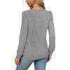 imageOFEEFAN Long Sleeve Shirts for Women Fall Tops Dressy Casual Blouses Pleated Scooped Neck Tunic Tops for Leggings1light Grey