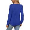 imageOFEEFAN Long Sleeve Shirts for Women Fall Tops Dressy Casual Blouses Pleated Scooped Neck Tunic Tops for Leggings1royal Blue