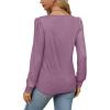 imageOFEEFAN Long Sleeve Shirts for Women Fall Tops Dressy Casual Blouses Pleated Scooped Neck Tunic Tops for Leggings1taro