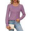 imageOFEEFAN Long Sleeve Shirts for Women Fall Tops Dressy Casual Blouses Pleated Scooped Neck Tunic Tops for Leggings1taro