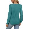 imageOFEEFAN Long Sleeve Shirts for Women Fall Tops Dressy Casual Blouses Pleated Scooped Neck Tunic Tops for Leggings1teal