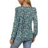 imageOFEEFAN Long Sleeve Shirts for Women Fall Tops Dressy Casual Blouses Pleated Scooped Neck Tunic Tops for Leggings2floral Blue