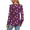 imageOFEEFAN Long Sleeve Shirts for Women Fall Tops Dressy Casual Blouses Pleated Scooped Neck Tunic Tops for Leggings2halloween Print