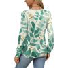 imageOFEEFAN Long Sleeve Shirts for Women Fall Tops Dressy Casual Blouses Pleated Scooped Neck Tunic Tops for Leggings2leaf Teal