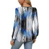 imageOFEEFAN Long Sleeve Shirts for Women Fall Tops Dressy Casual Blouses Pleated Scooped Neck Tunic Tops for Leggings3tech Print