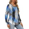 imageOFEEFAN Long Sleeve Shirts for Women Fall Tops Dressy Casual Blouses Pleated Scooped Neck Tunic Tops for Leggings3tech Print