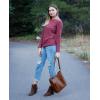 imageOFEEFAN Long Sleeve Shirts for Women Lightweight Crew Neck Casual Tunic TopsA02red