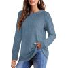 imageOFEEFAN Long Sleeve Shirts for Women Lightweight Crew Neck Casual Tunic TopsA04blue