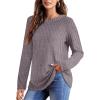 imageOFEEFAN Long Sleeve Shirts for Women Lightweight Crew Neck Casual Tunic TopsC05pink Grey