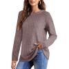 imageOFEEFAN Long Sleeve Shirts for Women Lightweight Crew Neck Casual Tunic TopsC06pink