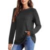 imageOFEEFAN Long Sleeve Shirts for Women Lightweight Crew Neck Casual Tunic TopsC07grey
