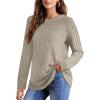 imageOFEEFAN Long Sleeve Shirts for Women Lightweight Crew Neck Casual Tunic TopsC09apricot