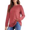 imageOFEEFAN Long Sleeve Shirts for Women Lightweight Crew Neck Casual Tunic TopsC10scarlet