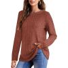 imageOFEEFAN Long Sleeve Shirts for Women Lightweight Crew Neck Casual Tunic TopsC21caramel Orange
