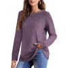 imageOFEEFAN Long Sleeve Shirts for Women Lightweight Crew Neck Casual Tunic TopsC22purple