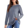 imageOFEEFAN Long Sleeve Shirts for Women Lightweight Crew Neck Casual Tunic TopsC23bright Blue