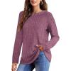 imageOFEEFAN Long Sleeve Shirts for Women Lightweight Crew Neck Casual Tunic TopsC26 Fuchsia