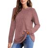 imageOFEEFAN Long Sleeve Shirts for Women Lightweight Crew Neck Casual Tunic TopsC27 Brick Red