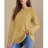 imageOFEEFAN Long Sleeve Shirts for Women Lightweight Crew Neck Casual Tunic TopsC28 Yellow