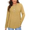 imageOFEEFAN Long Sleeve Shirts for Women Lightweight Crew Neck Casual Tunic TopsC28 Yellow