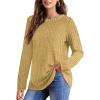 imageOFEEFAN Long Sleeve Shirts for Women Lightweight Crew Neck Casual Tunic TopsC28 Yellow