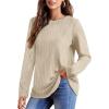 imageOFEEFAN Long Sleeve Shirts for Women Lightweight Crew Neck Casual Tunic TopsC29beige