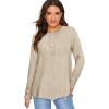 imageOFEEFAN Long Sleeve Shirts for Women Lightweight Crew Neck Casual Tunic TopsC29beige