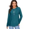 imageOFEEFAN Long Sleeve Shirts for Women Lightweight Crew Neck Casual Tunic TopsC30marine Blue