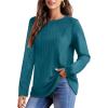 imageOFEEFAN Long Sleeve Shirts for Women Lightweight Crew Neck Casual Tunic TopsC30marine Blue
