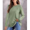 imageOFEEFAN Long Sleeve Shirts for Women Lightweight Crew Neck Casual Tunic TopsC31grass Green