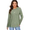 imageOFEEFAN Long Sleeve Shirts for Women Lightweight Crew Neck Casual Tunic TopsC31grass Green