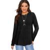 imageOFEEFAN Long Sleeve Shirts for Women Lightweight Crew Neck Casual Tunic TopsC32irregular Black
