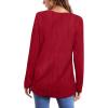 imageOFEEFAN Long Sleeve Shirts for Women Lightweight Crew Neck Casual Tunic TopsC33irregular Red