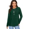 imageOFEEFAN Long Sleeve Shirts for Women Lightweight Crew Neck Casual Tunic TopsC34irregular Green
