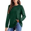 imageOFEEFAN Long Sleeve Shirts for Women Lightweight Crew Neck Casual Tunic TopsC34irregular Green