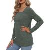imageOFEEFAN Long Sleeve Shirts for Women Lightweight Crew Neck Casual Tunic TopsS01green