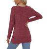 imageOFEEFAN Long Sleeve Shirts for Women Lightweight Crew Neck Casual Tunic TopsS02red